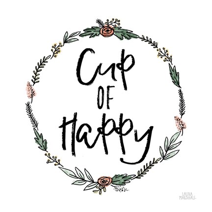 Framed Cup of Happy Print