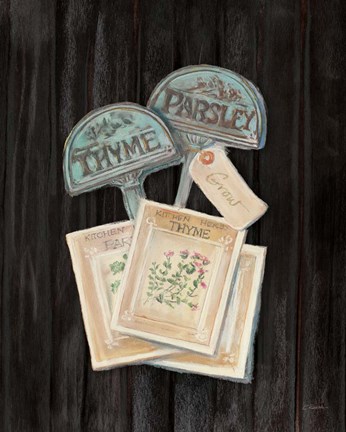 Framed Seed Packs Black Wood Print