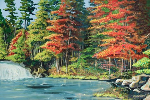 Framed Running River II Print