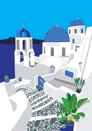 Framed Santorini Print