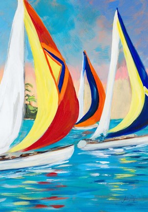 Framed Morning Sails Vertical II Print