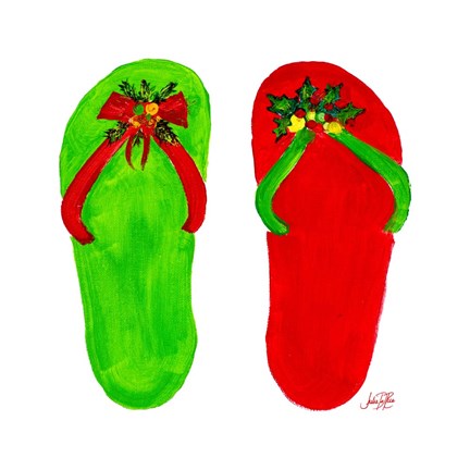Framed Holiday Flip Flops Print