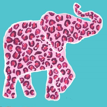 Framed Safari Pattern Elephant I Print