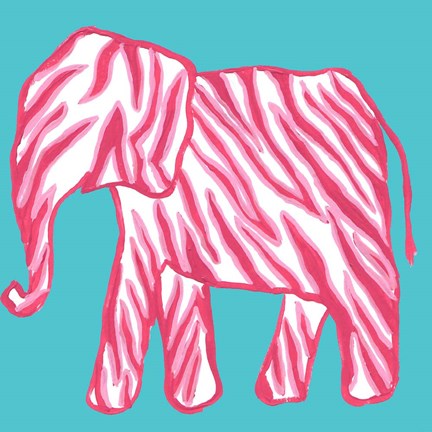 Framed Safari Pattern Elephant II Print