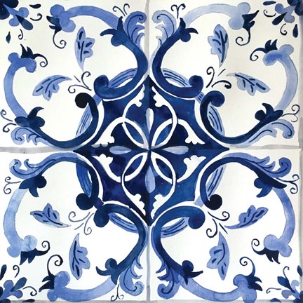 Framed Spanish Tile II Print