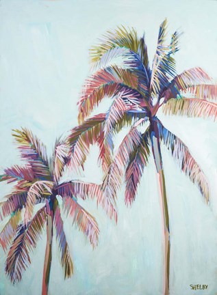 Framed Colorful Palm Tree I Print