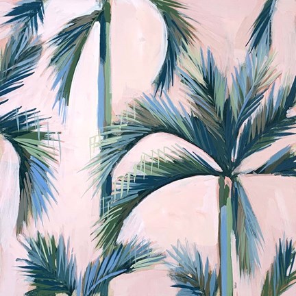 Framed California Pink Palms II Print
