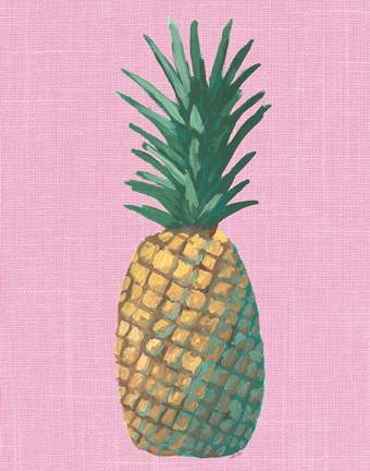 Framed Pineapple on Pink Print