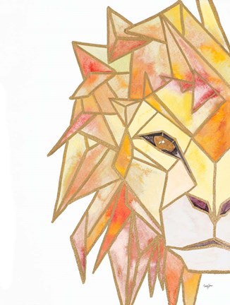 Framed Retro Lion Print