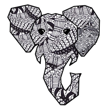 Framed Retro Elephant Print