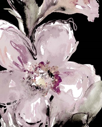 Framed Happy Bloom on Black I Print