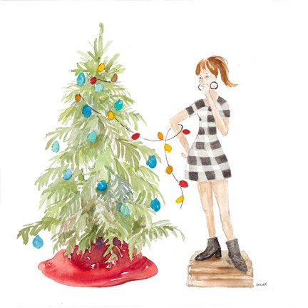 Framed Decorating Christmas II Print