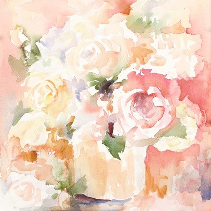 Framed Cascading Blooms I Print