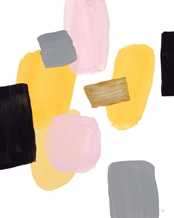 Framed Floating Shapes I Print