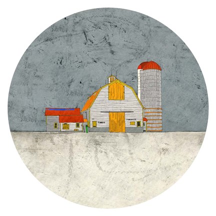 Framed Barn and Silo Print