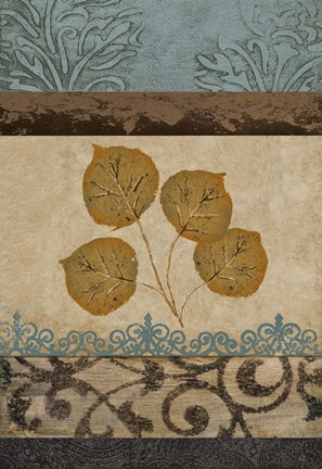 Framed Decorative Leaves II Print