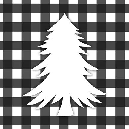 Framed Christmas Gingham I Print