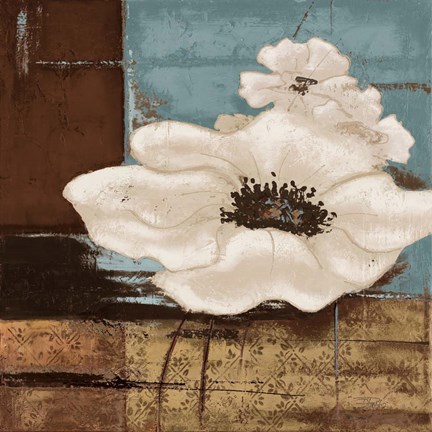 Framed White Poppies II Print