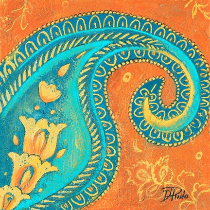 Framed Spring Paisley I Print