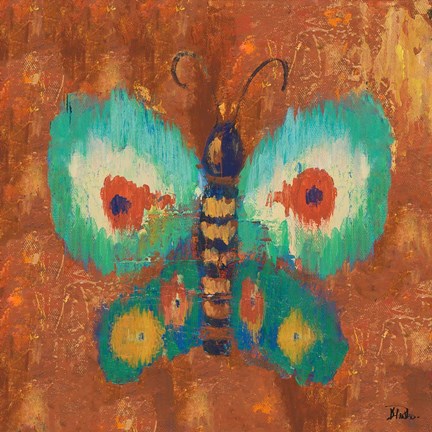 Framed Ikat Flutter Square II Print