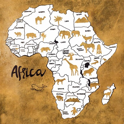 Framed Africa Map Print