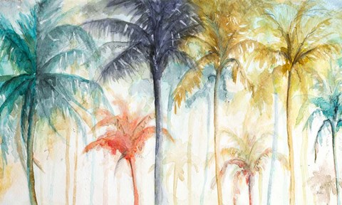 Framed Watercolor Summer Palms Print