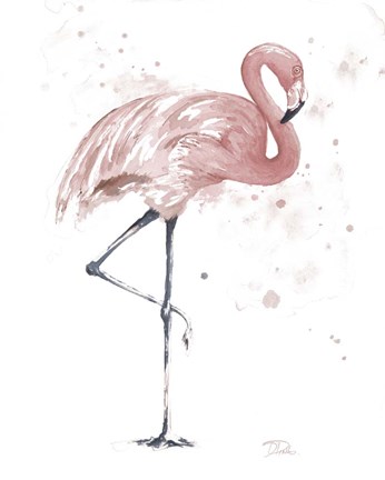 Framed Flamingo Stand II Print