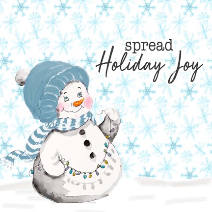 Framed Blue Whimsical Christmas IV Print