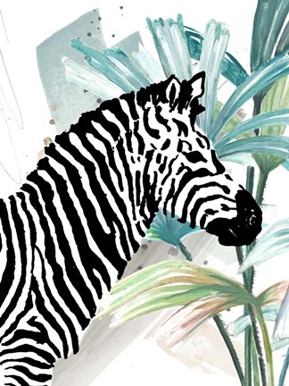 Framed Tropical Zebra Print
