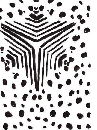 Framed Black and White Design I Print