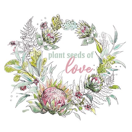 Framed Protea's Inspirational Wreath I Print