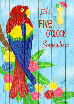 Framed Parrot Party I Print