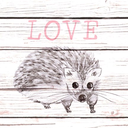 Framed Hedgehog Love Print