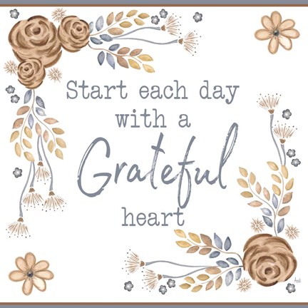 Framed Brown Leaves Inspiration I Print