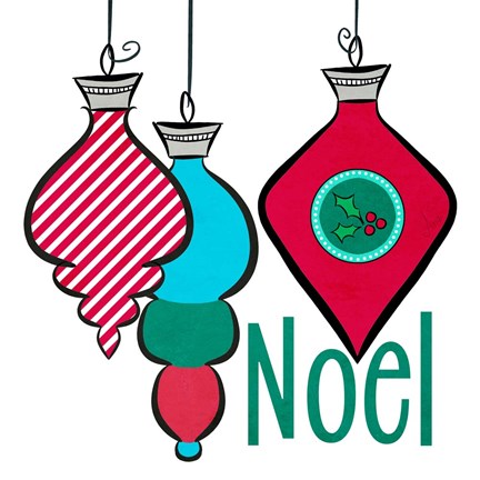 Framed Joyful Christmas Ornaments III Print