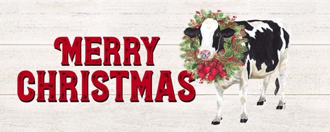 Framed Christmas on the Farm - Merry Christmas Print