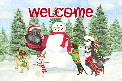 Framed Dog Days of Christmas - Welcome Print