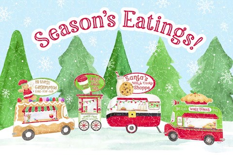 Framed Food Cart Christmas - Seasons Eatings Print