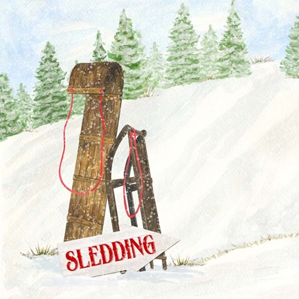 Framed Sleigh Bells Ring II Sledding Print
