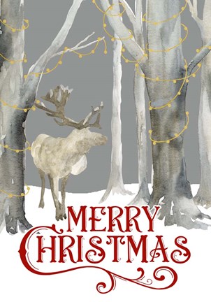 Framed Christmas Forest portrait I-Merry Christmas Print