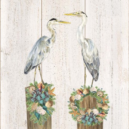 Framed Christmas on the Coast Aqua I Print