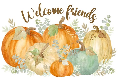 Framed Pumpkin Tranquility landscape Print