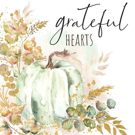 Framed Ghost Pumpkin Harvest Sentiment I Print