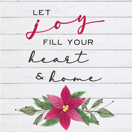 Framed Cozy Christmas II Poinsettia Print