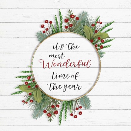 Framed Cozy Christmas Wreath II Print