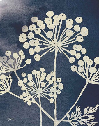 Framed Dark Blue Sky Garden I Print