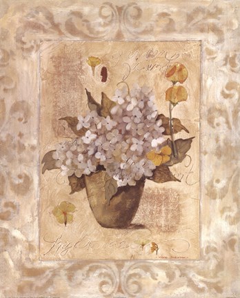 Framed Cottage Roses II Print