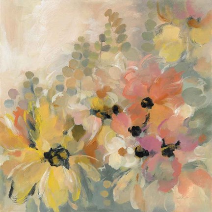 Framed June Flower Bed Print