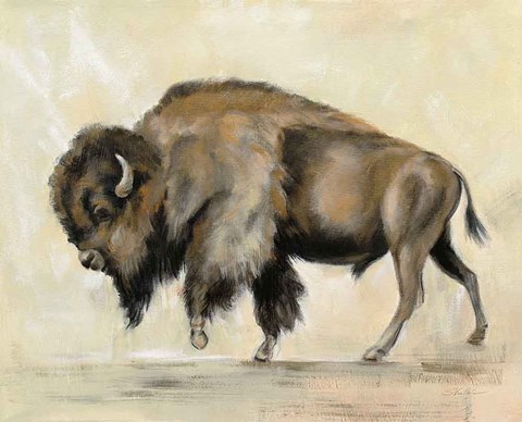 Framed Bronze Buffalo Print