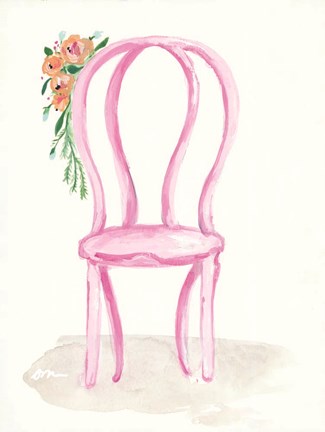 Framed Floral Chair I Print